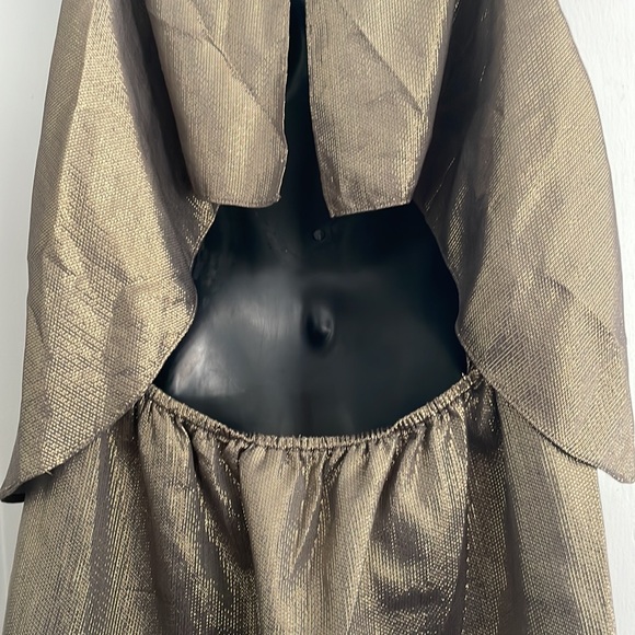 Elizabeth & James Metallic Gold Cocktail Dress Size L - Picture 9 of 13